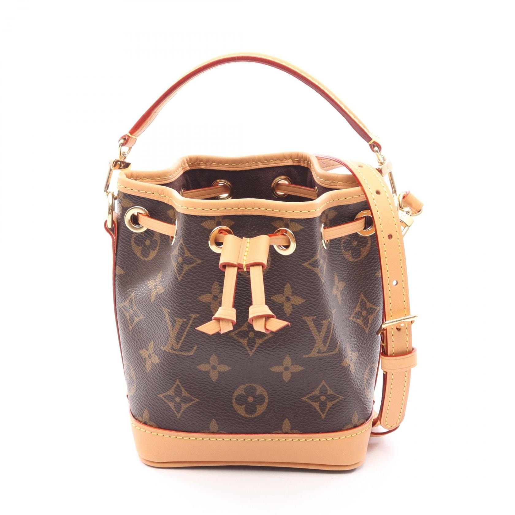 ルイ・ヴィトン LOUIS VUITTON ナノ ノエ モノグラム 2WAY ハンドバッグ バッグ PVCコーティングキャンバス レザー モノグラム レディース ブラウン系 M81266 【中古】