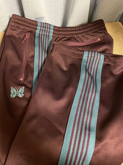 ニードルス トラックパンツ ストレート ボルドーターコイズ