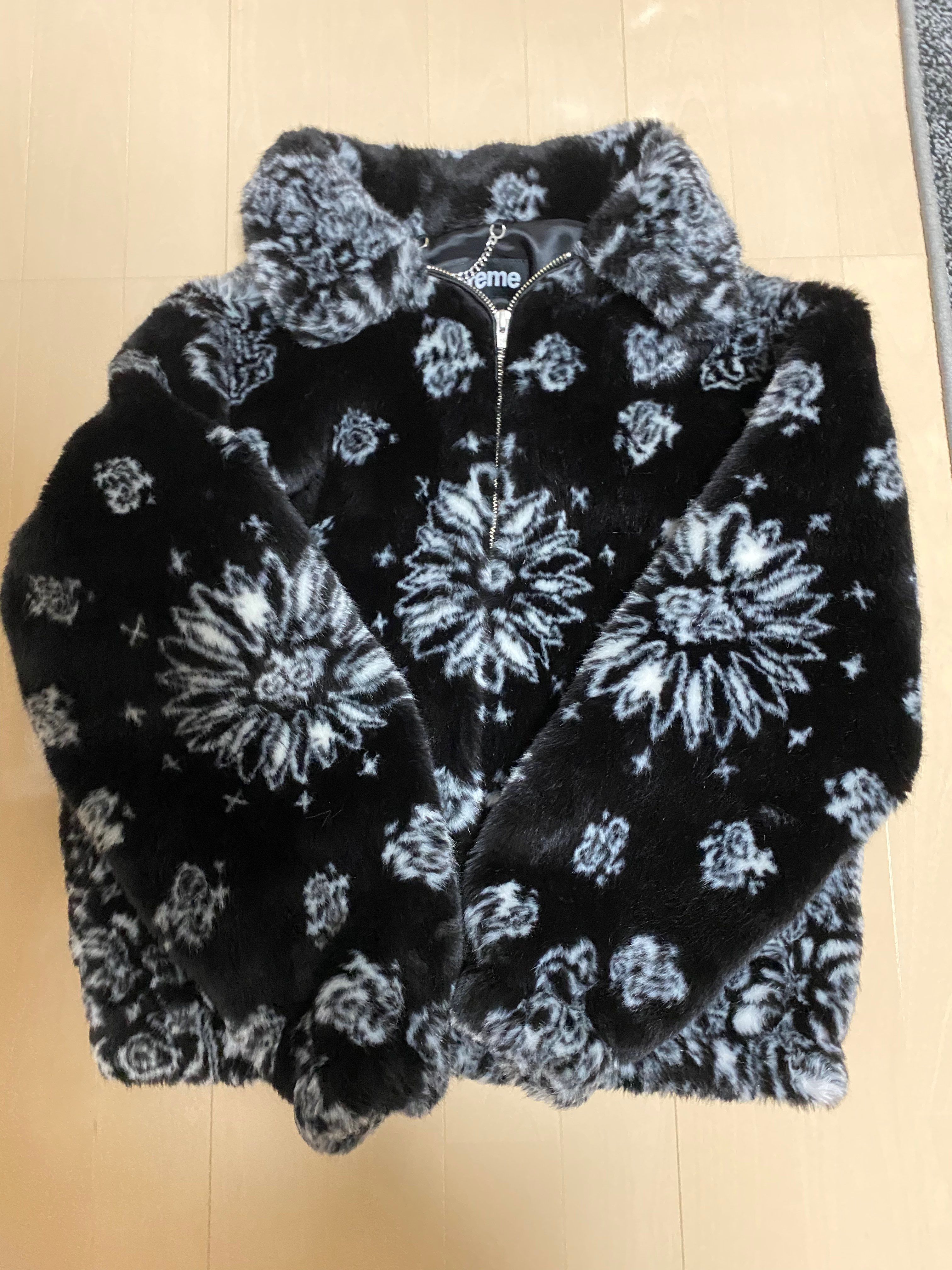 Supreme Bandana Faux Fur Bomber Jacket "Black"