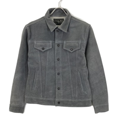 ラッツ 23'RJ-0907 グレー カウスエード スナップボタン スエードレザージャケット/SUEDE LEATHER JKT S