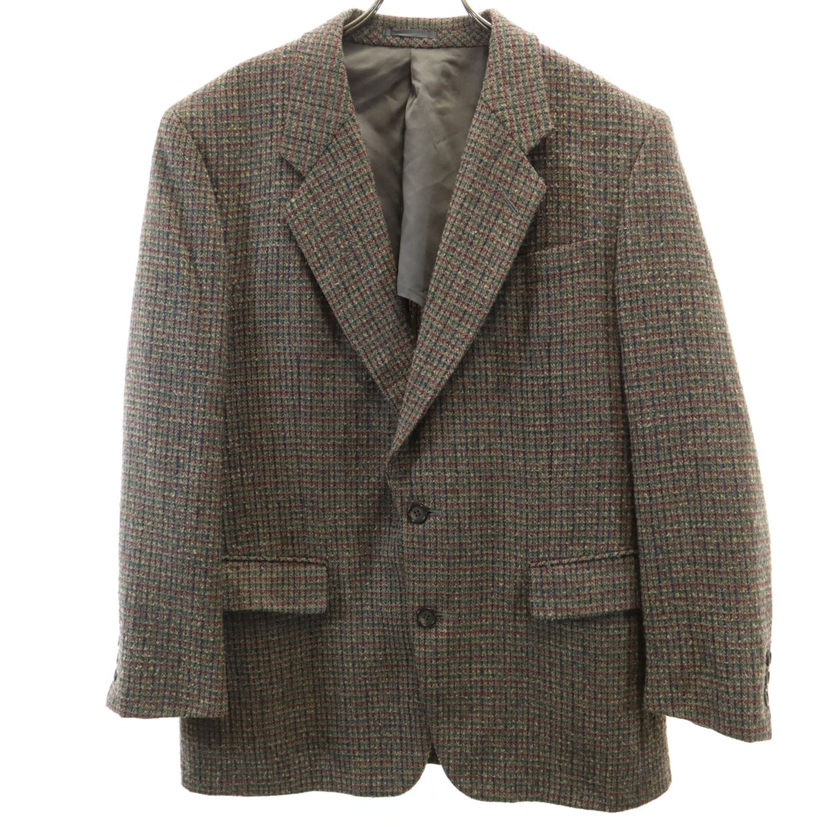 LANVIN ランバン 90s オールド ライトツイード テーラードジャケット M48-35 マルチ