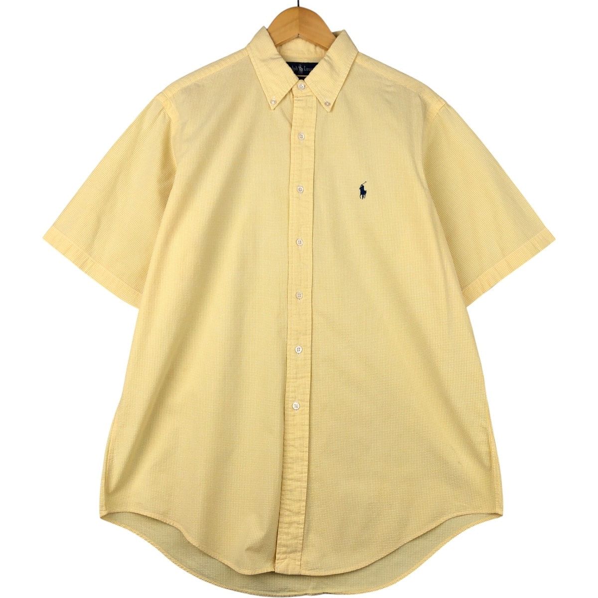 古着 ラルフローレン Ralph Lauren シアサッカー 半袖 ボタンダウン チェックシャツ メンズL相当/eaa584884