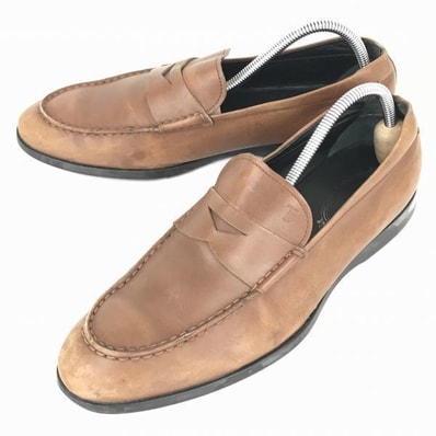 イタリア製★TOD'S/トッズ★本革/コインローファー【27.5/明茶】ドレスシューズ/ビジネス◆A-26