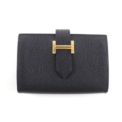 未使用品 エルメス 二つ折り財布 ベアンミニ ブラック レディース