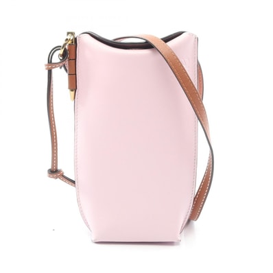 ロエベ LOEWE GATE POCKET ゲートポケット ショルダーバッグ バッグ レザー レディース ピンク系 / レッド系 / ブラウン系 109.30BZ42 【中古】