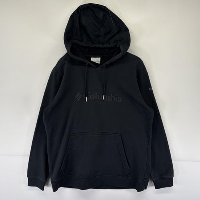 古着 コロンビア Columbia パーカー スウェット ロゴプリント プルオーバー フーディ アウトドア XL ブラック レディース