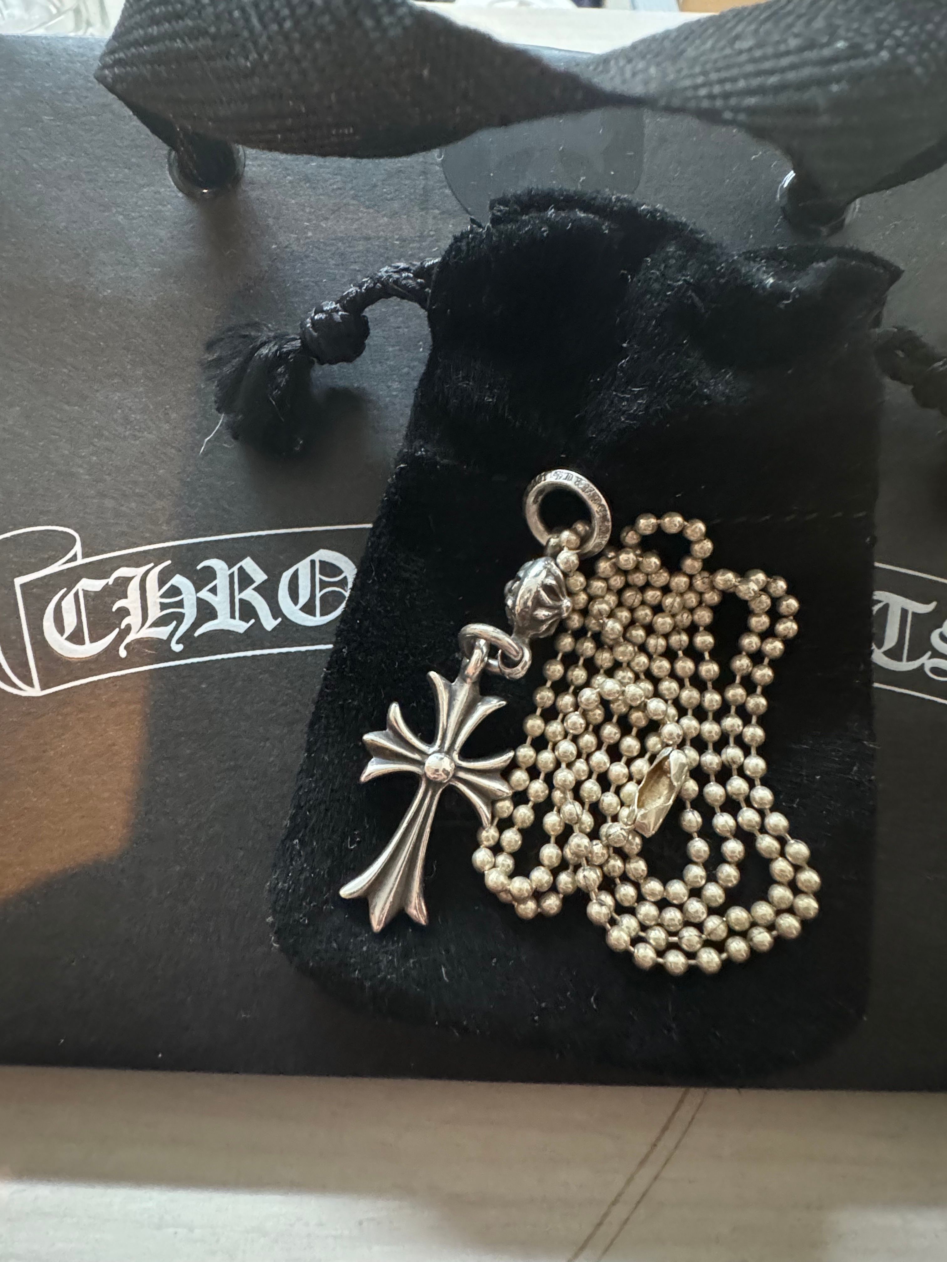 Chrome Hearts 1 Ball Tiny CH Cross Charm "Silver"