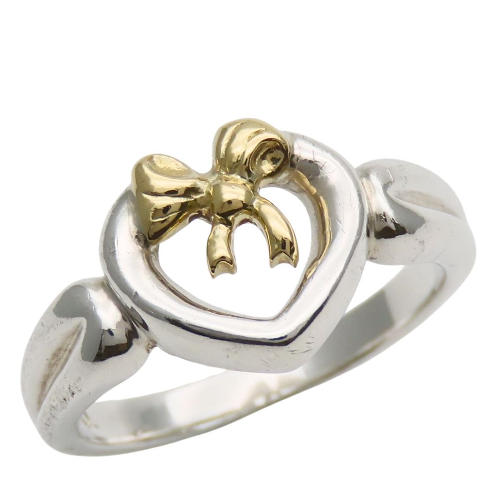 【中古】 ティファニー リング・指輪 ハートリボン シルバー925 K18YG 約3.8g シルバー イエローゴールド コンビ アクセサリー レディース 女性 TIFFANY&Co.