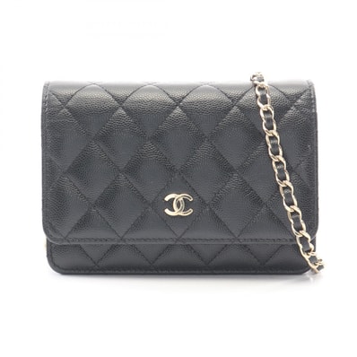 シャネル CHANEL マトラッセ ミニ ショルダーバッグ バッグ キャビアスキン(グレインドカーフ) レディース ブラック系 【中古】
