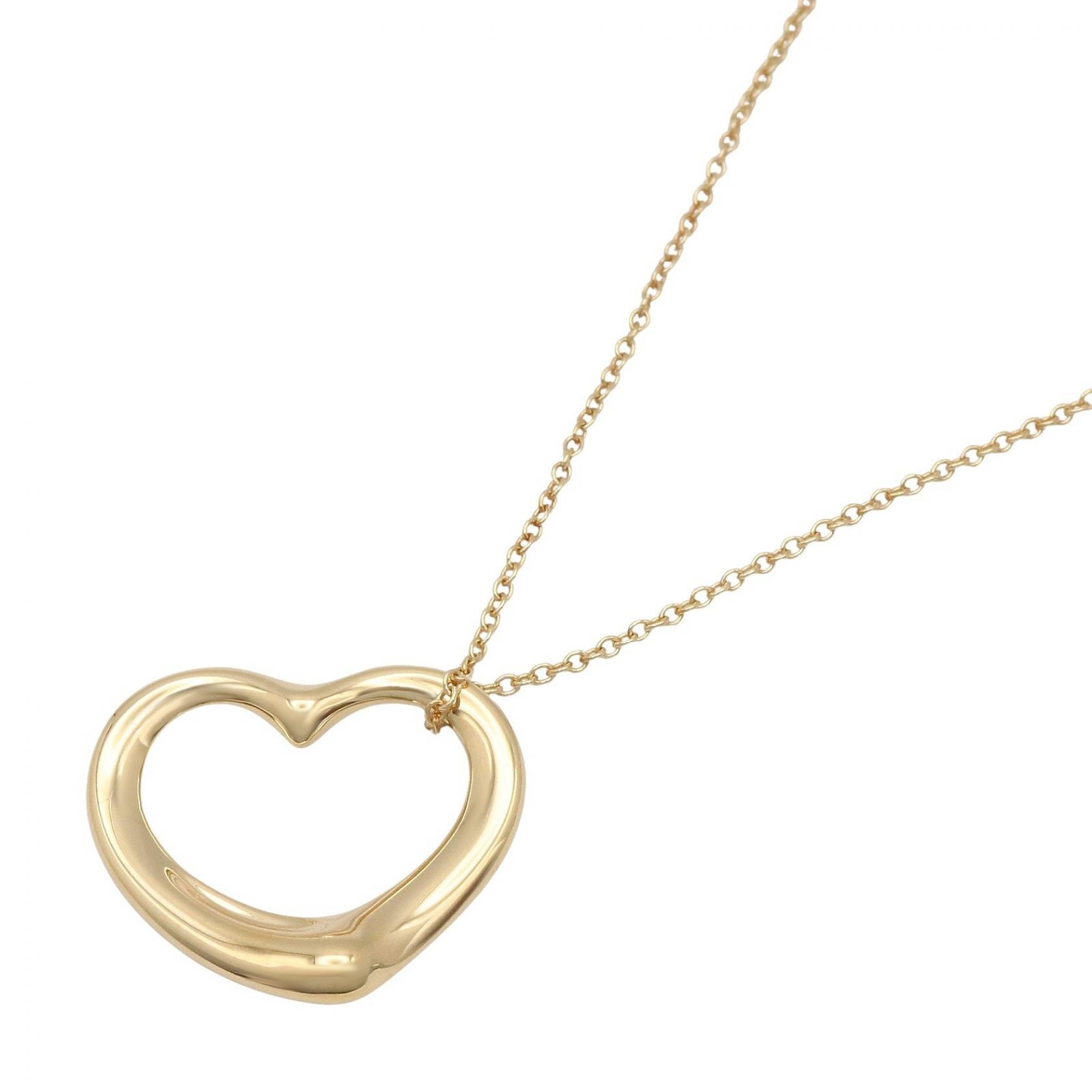 ティファニー TIFFANY&CO オープンハート ミディアム ネックレス ネックレス ジュエリー K18(イエローゴールド) レディース ゴールド系 【中古】