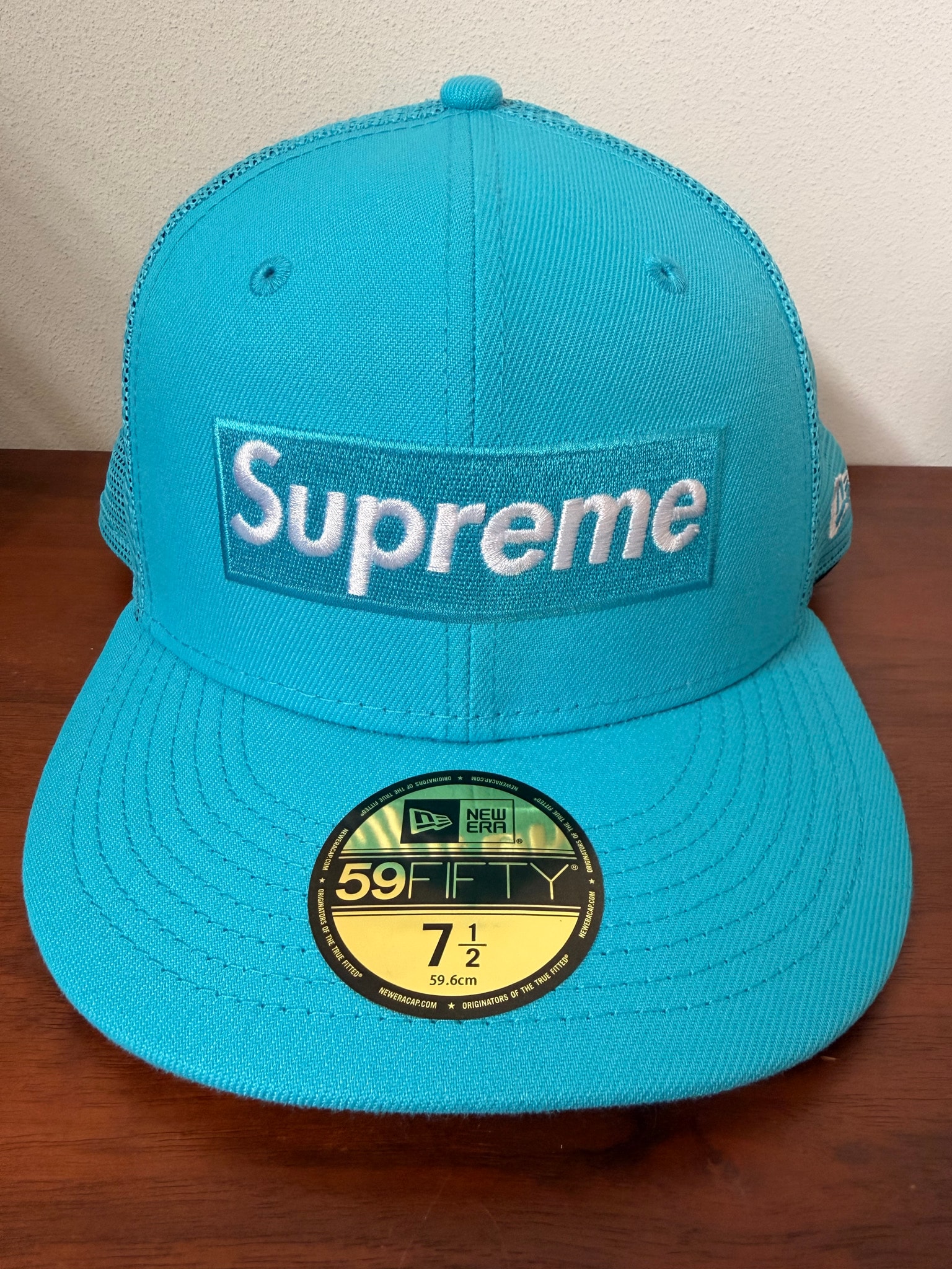 Supreme Box Logo Mesh Back New Era "Blue" (23SS)