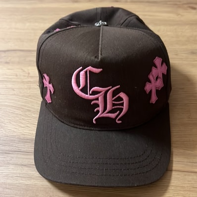 Chrome Hearts CH Hat Cross Patch Baseball Cap "Brown/Pink"