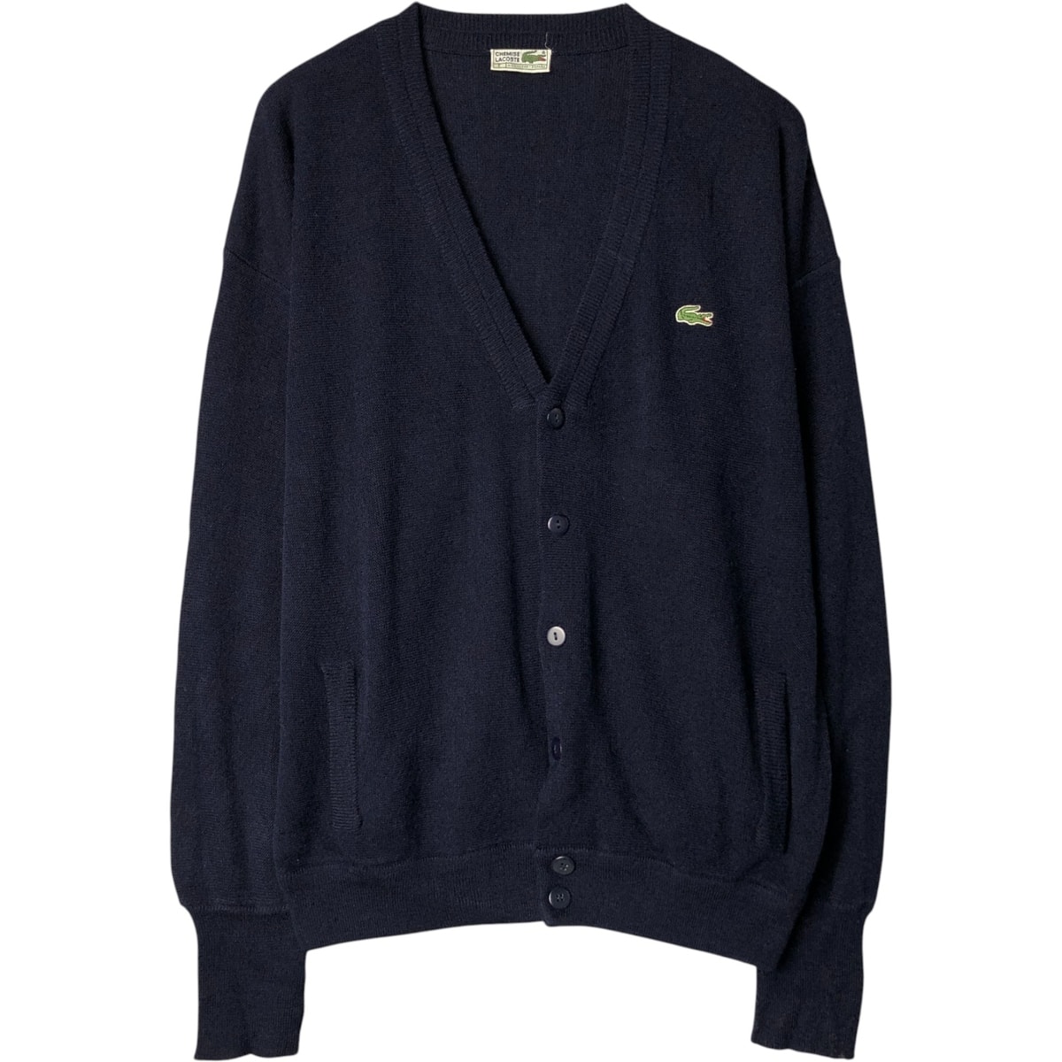 古着 70~80年代 ラコステ LACOSTE アクリルニットカーディガン メンズXL相当 ヴィンテージ/eaa577281