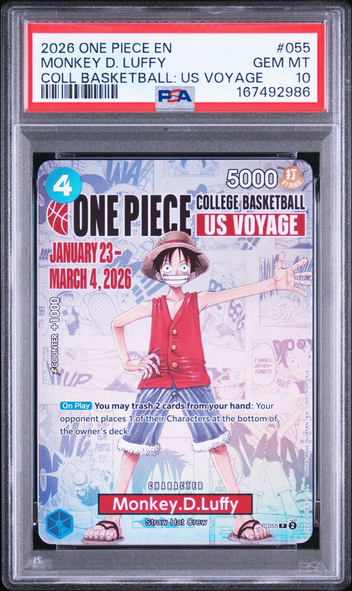 他鑑定品】モンキー・D・ルフィ：P (開封済) [P-055]【英語版