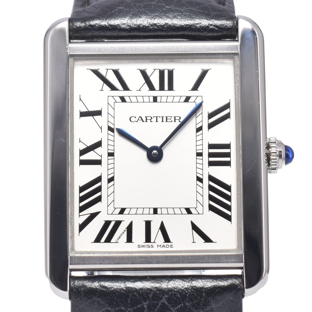 カルティエ CARTIER WSTA0028 タンクソロ LM シルバー クォーツ メンズ 美品 内箱・保証書付き 腕時計 B#149715