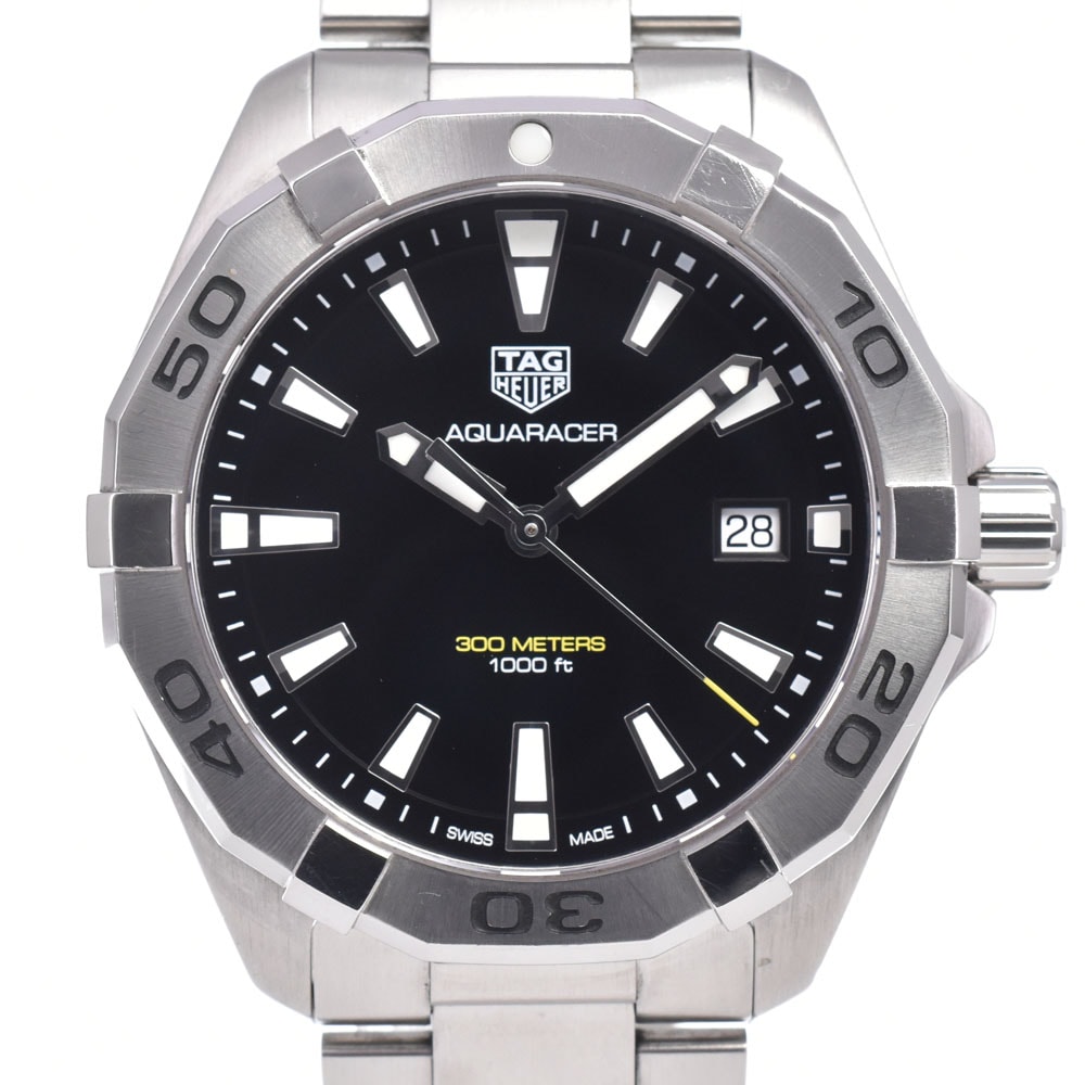 タグホイヤー TAG HEUER WBD1110.BA0928 アクアレーサー ブラック クォーツ メンズ 良品 箱付き 腕時計 G#149882