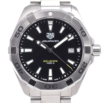 タグホイヤー TAG HEUER WBD1110.BA0928 アクアレーサー ブラック クォーツ メンズ 良品 箱付き 腕時計 G#149882
