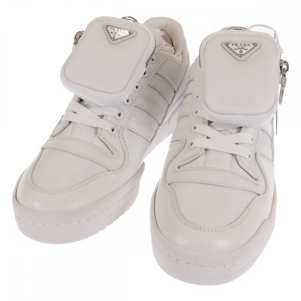 プラダ PRADA アディダス adidas Re-Nylon フォーラム ローカット 2EG390 スニーカー ナイロン ホワイト メンズ【中古】【SAランク】