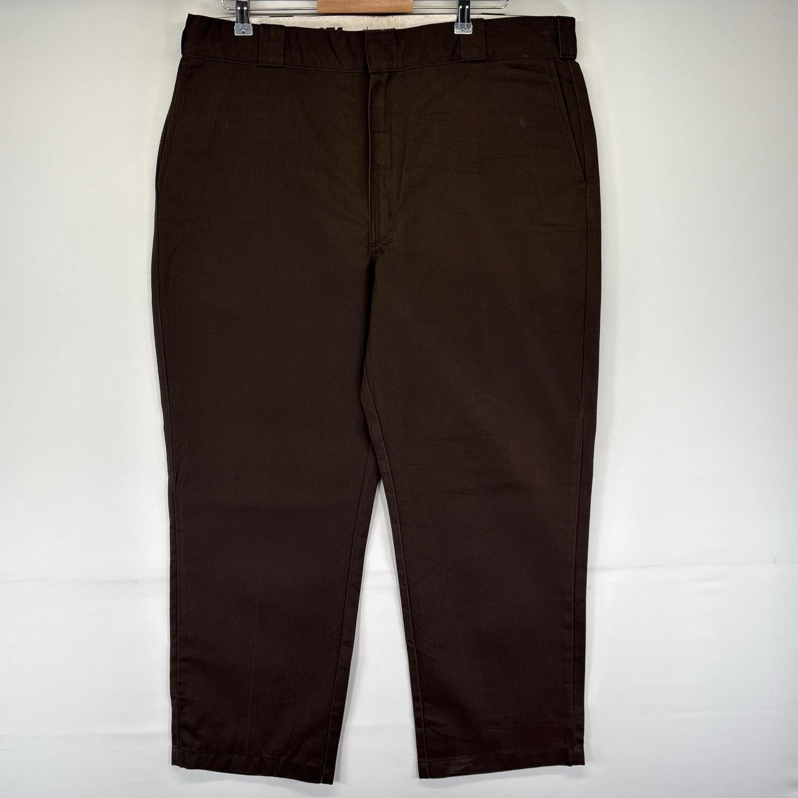 古着 ディッキーズ Dickies パンツ 874 大きいサイズ チノ ジッパーフライ ストレート センタープレス W40 L30 ブラウン系 メンズ