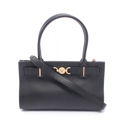ヴェルサーチ VERSACE メデューサ 95 2WAY ショルダーバッグ バッグ レザー レディース ブラック系 【中古】