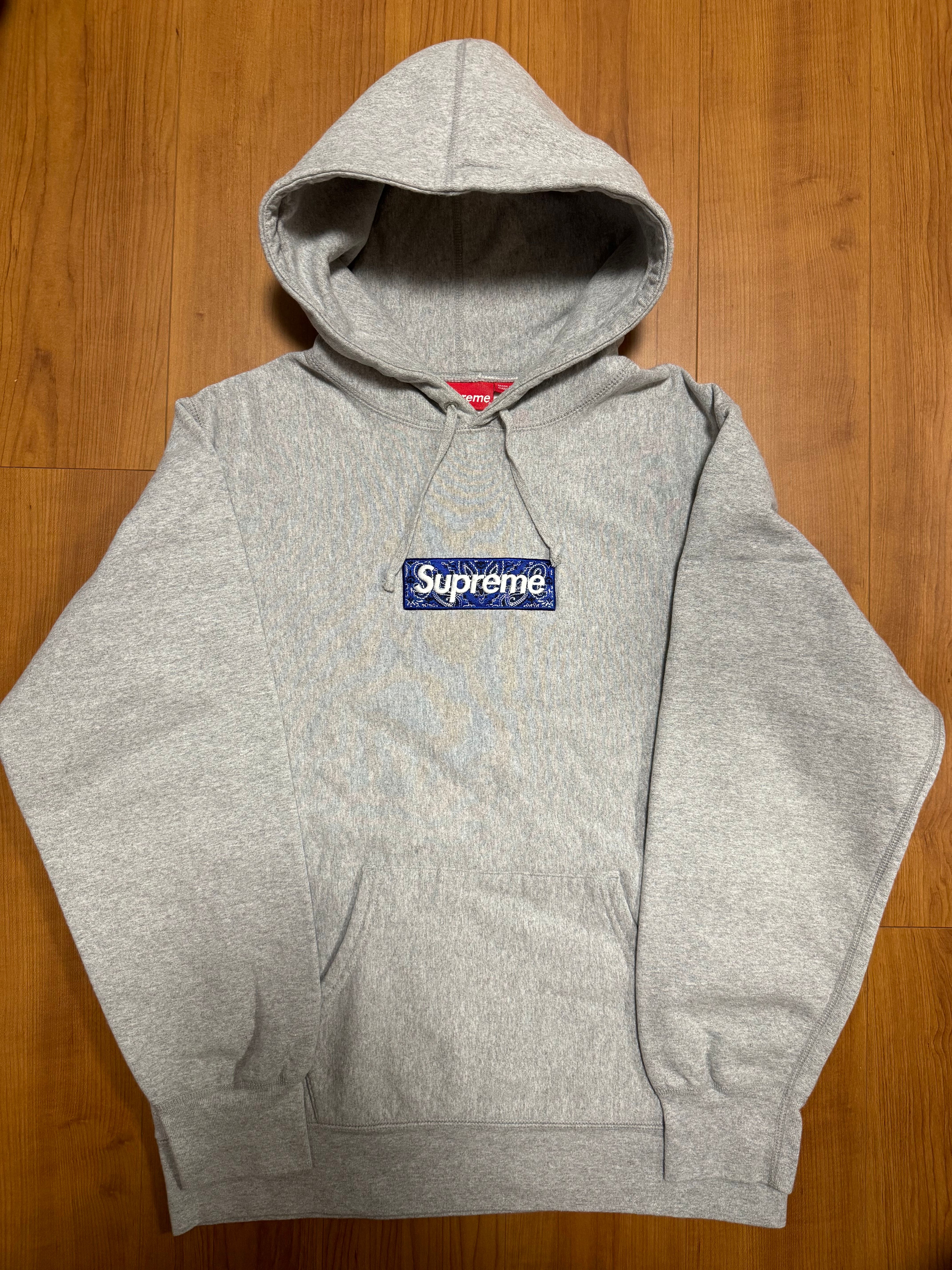 Supreme Bandana Box Logo Hooded Sweatshirt "Grey"