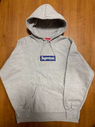 Supreme Bandana Box Logo Hooded Sweatshirt "Grey"