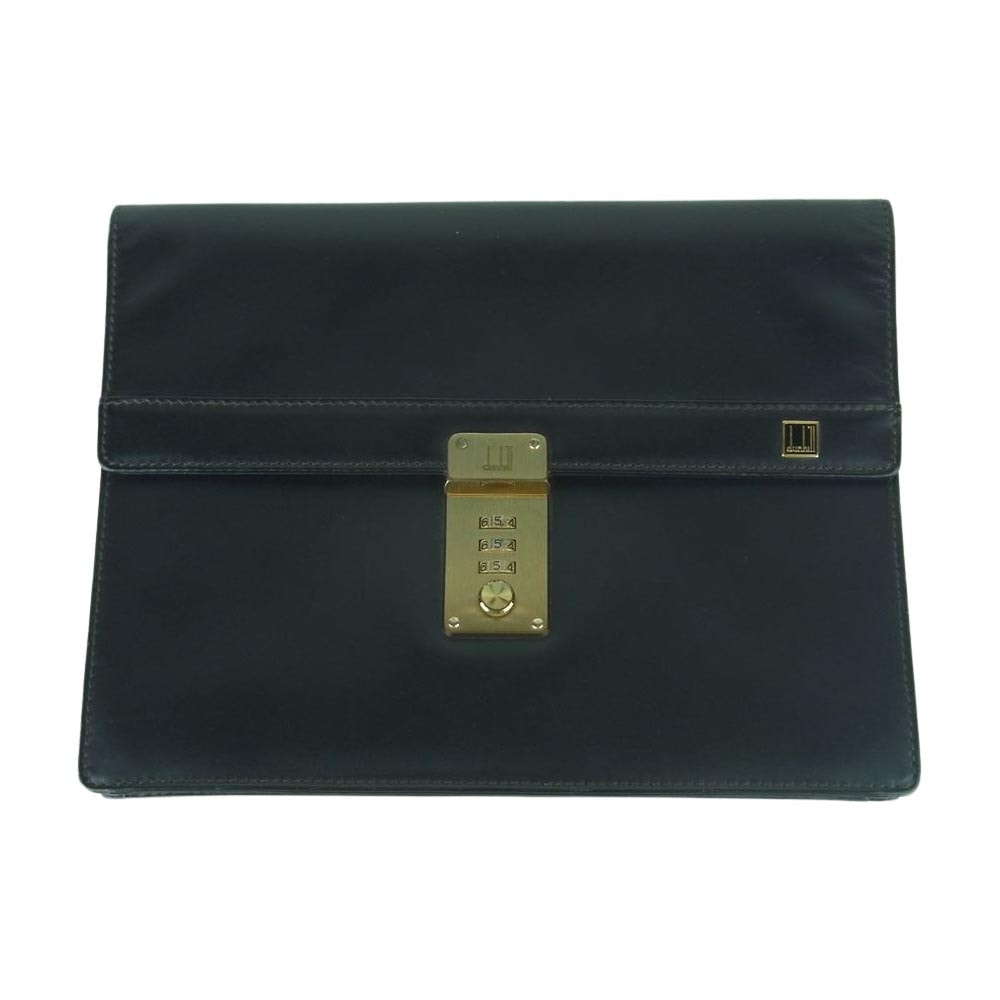 Dunhill ダンヒル クラッチバッグ キーロック レザー セカンド クラッチ バッグ ブラック系【中古】