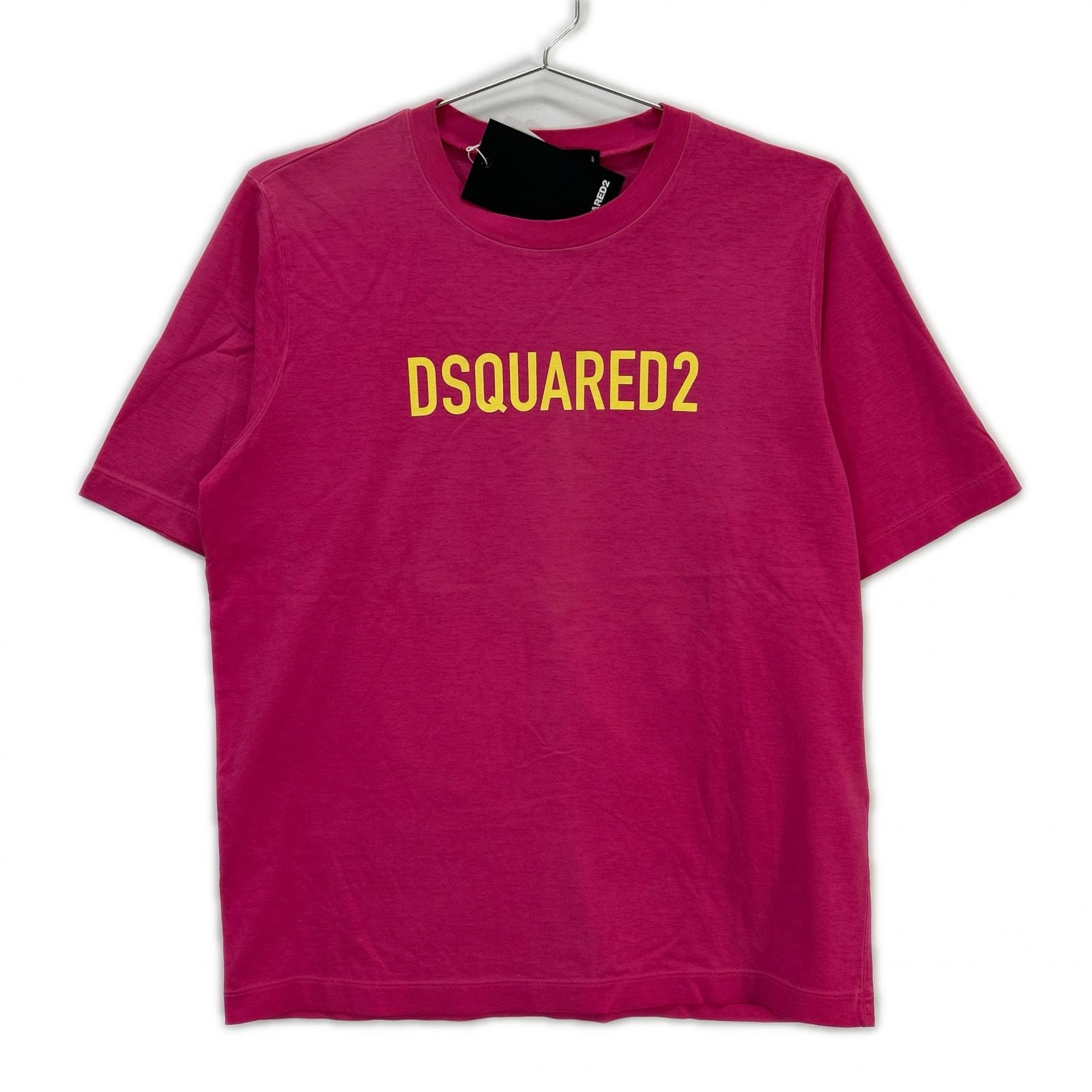 ディースクエアード S75GD0283 22年製 ピンク ロゴプリントTシャツ XS