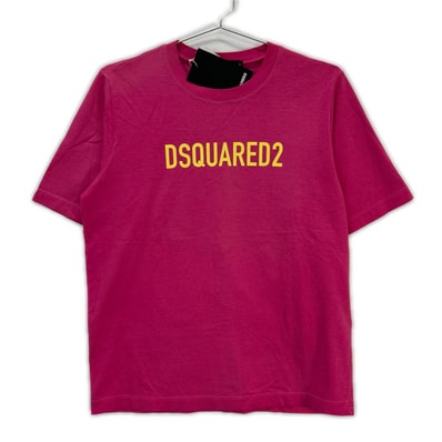 ディースクエアード S75GD0283 22年製 ピンク ロゴプリントTシャツ XS