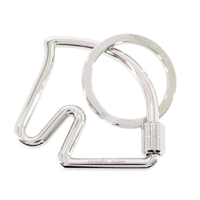 【新品】エルメス キーホルダー シュバル キーリング 馬 HERMES キーケース シルバー ステンレス SS メンズ レディース 馬モチーフ 便利 ブランド 定番 人気 プレゼント ギフト