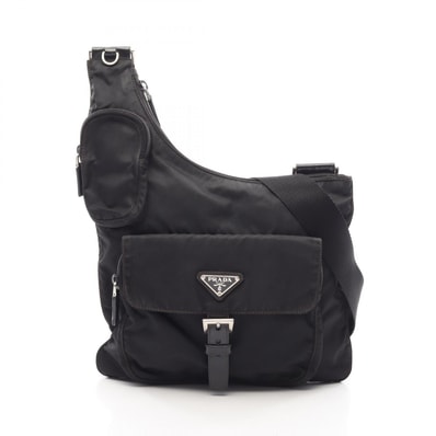 プラダ PRADA ショルダーバッグ バッグ ナイロン レザー レディース ブラック系 【中古】
