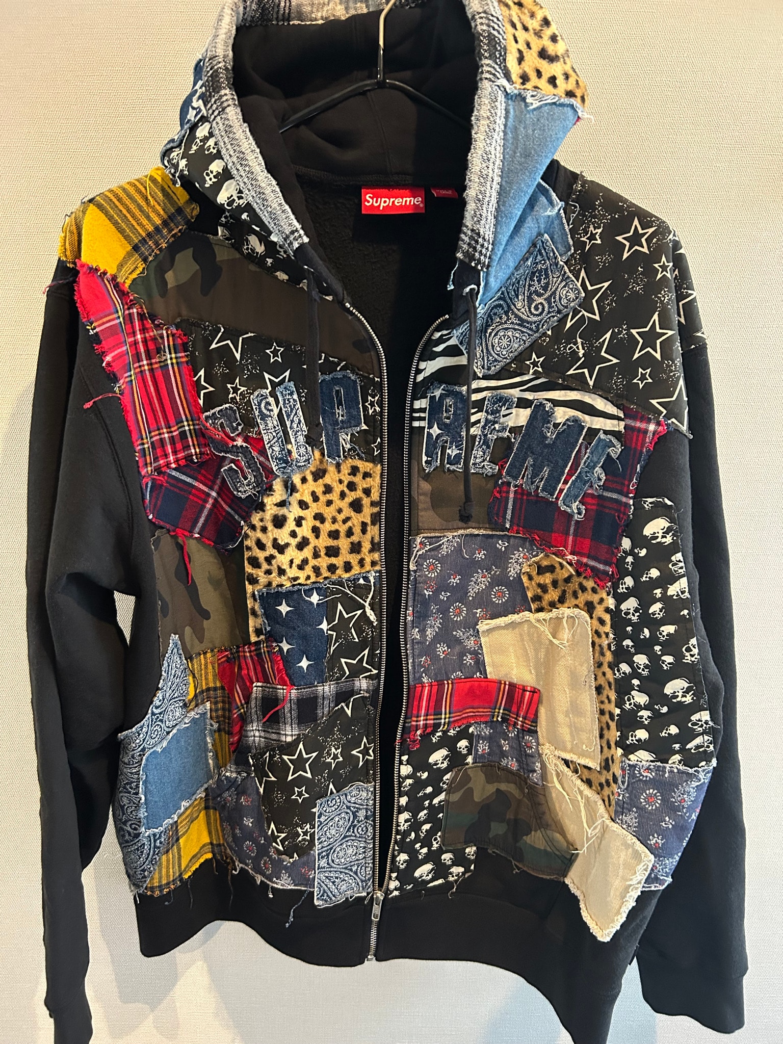Supreme Patchwork Zip Up Hooded Sweatshirt "Multi"
