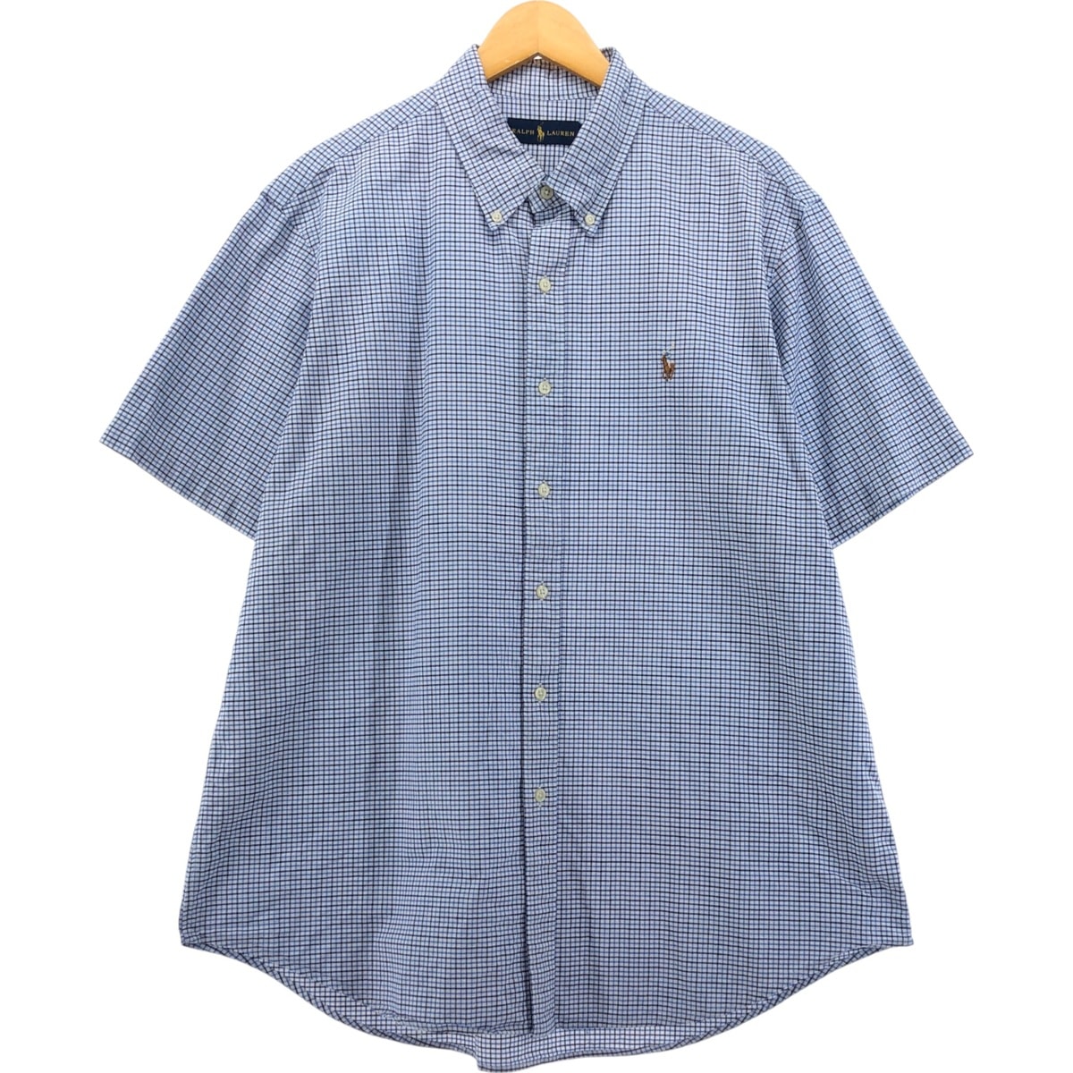古着 ラルフローレン Ralph Lauren 半袖 ボタンダウン チェックシャツ メンズXL相当/eaa553849