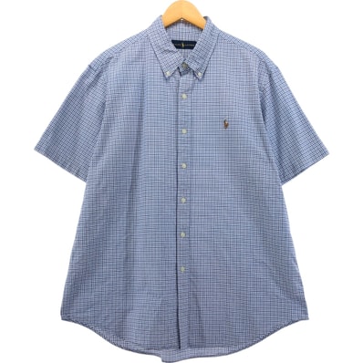 古着 ラルフローレン Ralph Lauren 半袖 ボタンダウン チェックシャツ メンズXL相当/eaa553849