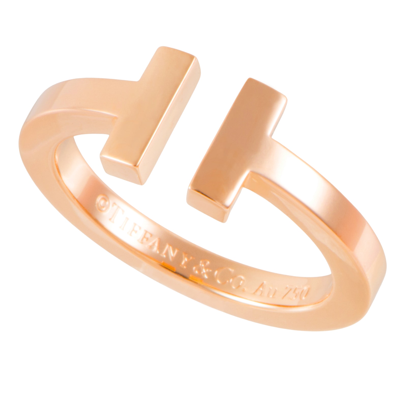 TIFFANY&Co. ティファニー ティファニーT スクエア リング 指輪 14.5号 K18RG ピンク ゴールド【中古】