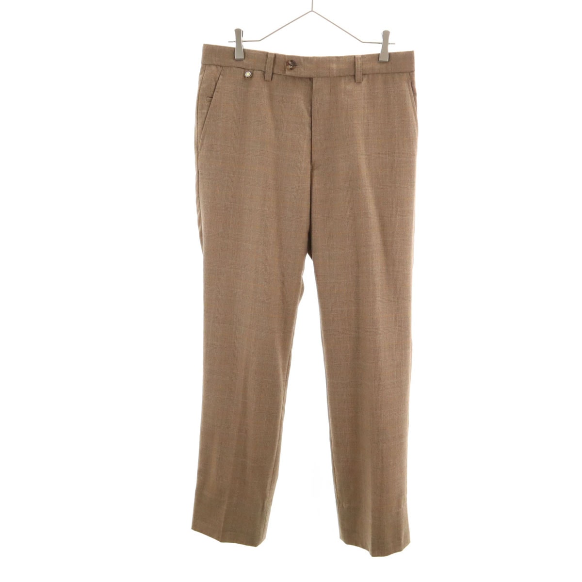 LANVIN SPORT ランバン スポーツ 90s 日本製 オールド チェック柄 スラックスパンツ 85 ベージュ