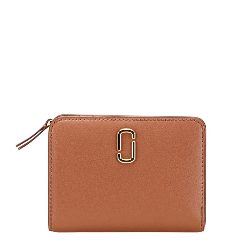 マークジェイコブス Jマーク 二つ折り財布 ブラウン レザー レディース MARC JACOBS 【中古】