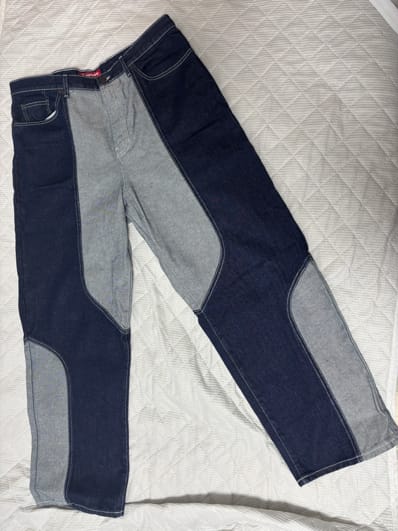 Supreme 2-Tone Paneled Baggy Jean "Blue"
