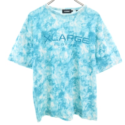 XLARGE エクストララージ タイダイ柄 半袖 Tシャツ M ブルー系 パイル地