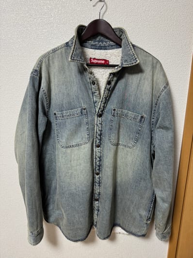 Supreme Faux Shearling Lined Work Shirt "Washed Indigo Denim" (24FW)