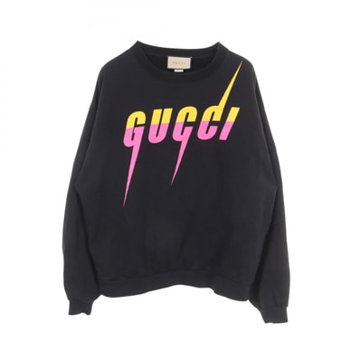 グッチ GUCCI ブレードプリント スウェット 衣料品 トップス コットン メンズ ブラック系 715919 【中古】