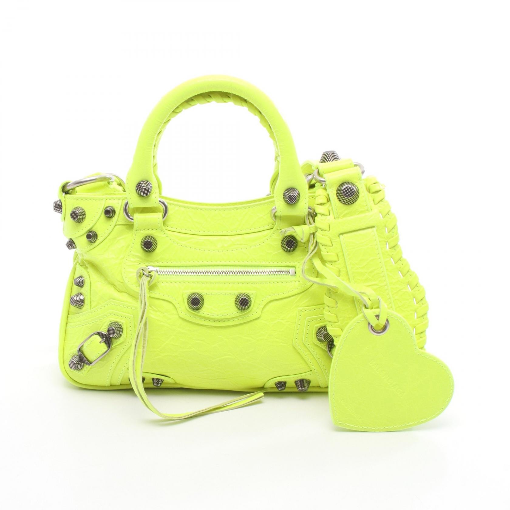 バレンシアガ BALENCIAGA ネオ カゴール S ハンドバッグ バッグ レザー レディース イエロー系 【中古】