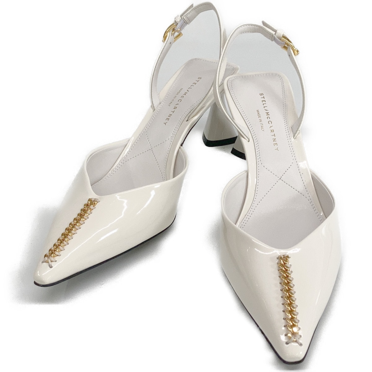 ステラマッカートニー 【新品同様】810604 エルザ パテント スリングバック パンプス 38