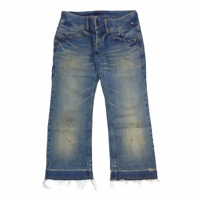 HYSTERIC GLAMOUR ヒステリックグラマー デニムパンツ 3AP-4943 Hysterics ヒステリックス 七分丈 カットオフ ジーンズ デニムパンツ インディゴブルー系 S【中古】