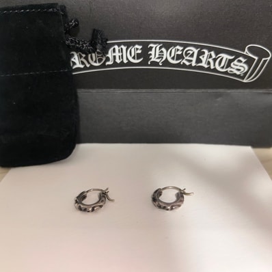 Chrome Hearts Hoop Scroll Tiny Earrings "Silver"