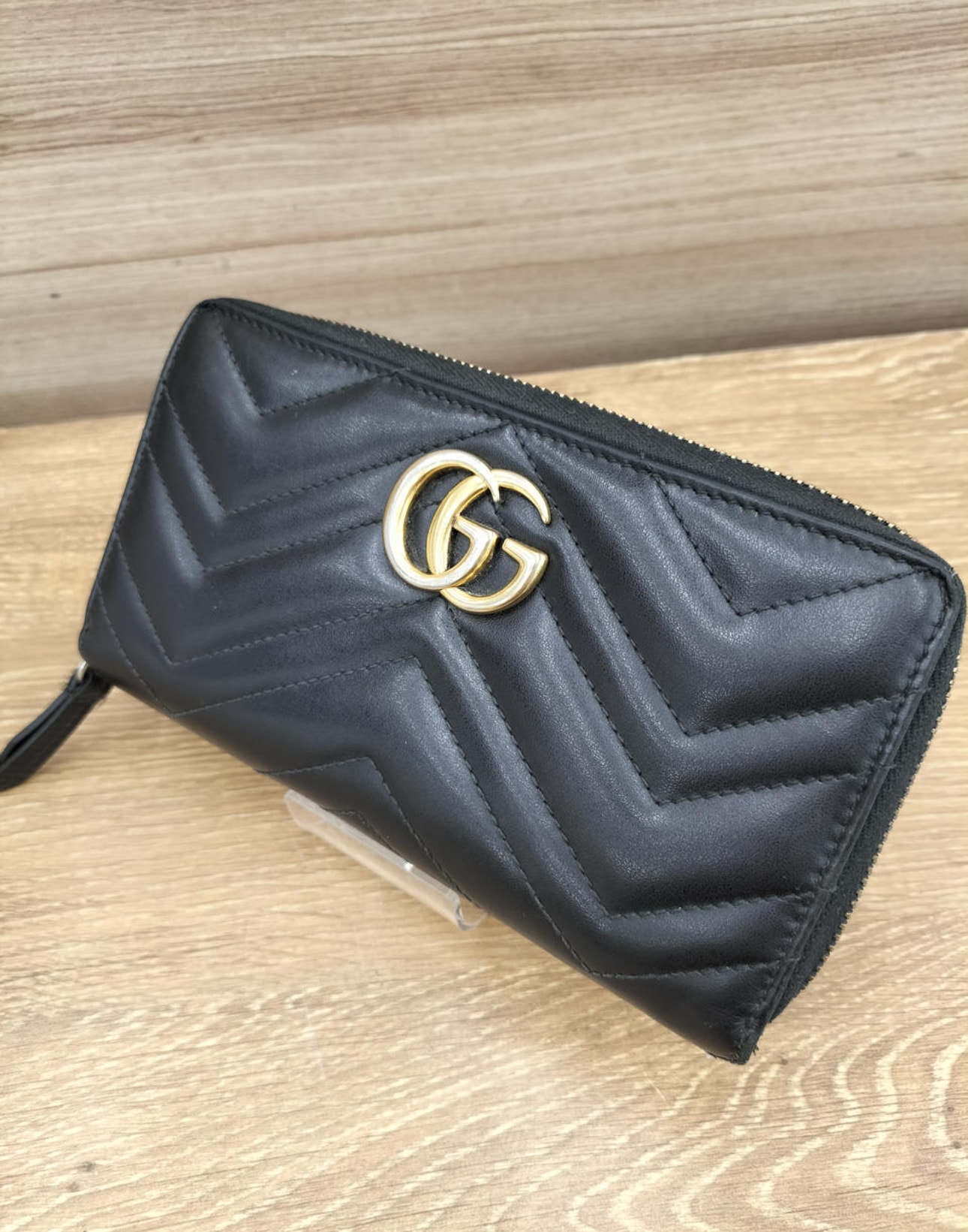 GUCCI GG Marmont Zip Around Wallet "Black"