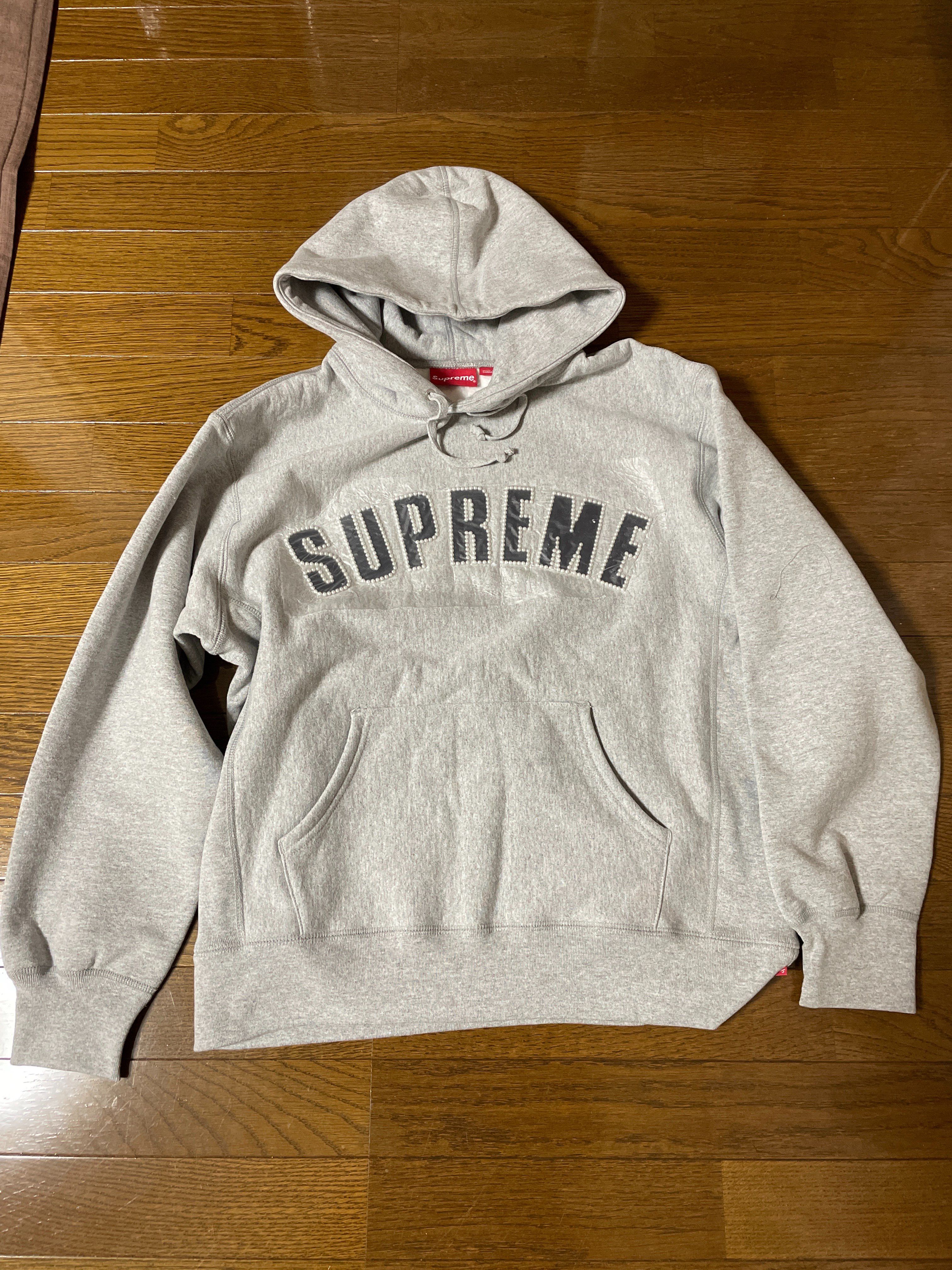 Supreme Pearl Logo Hooded Sweatshirt "Grey"