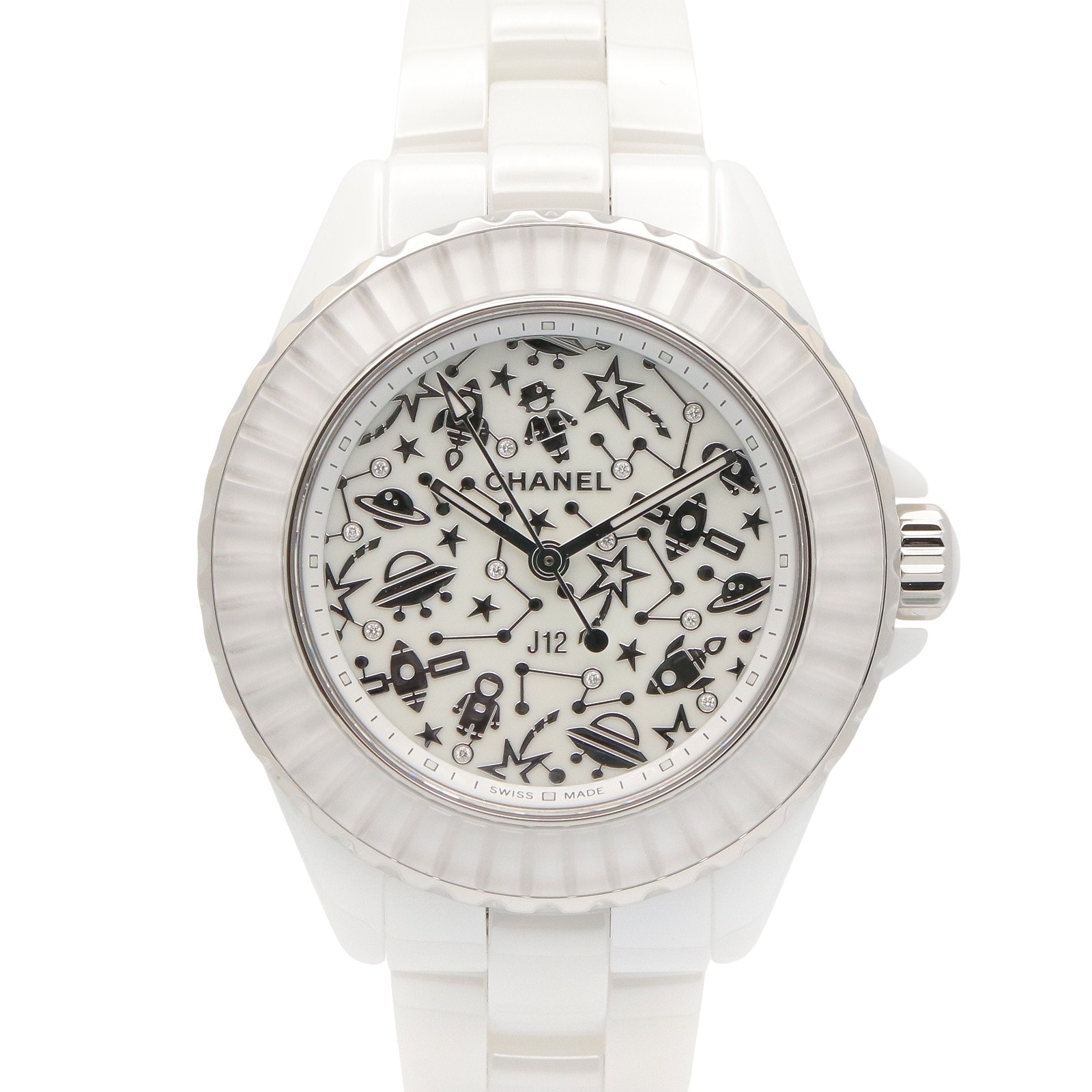 シャネル CHANEL J12 コズミック 腕時計 時計 セラミック レディース ホワイト系 H7990 【中古】