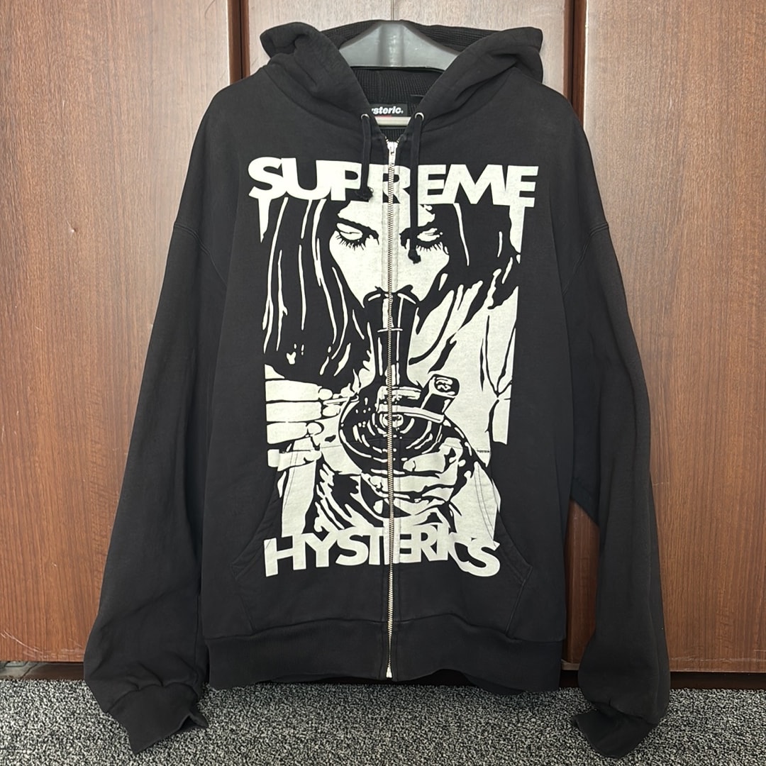 Supreme x HYSTERIC GLAMOUR Thermal Lined Zip Up Hooded Sweatshirt "Black"