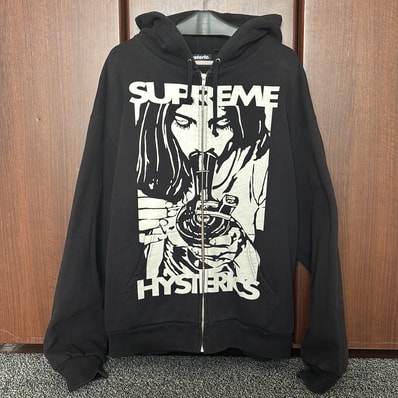 Supreme x HYSTERIC GLAMOUR Thermal Lined Zip Up Hooded Sweatshirt "Black"